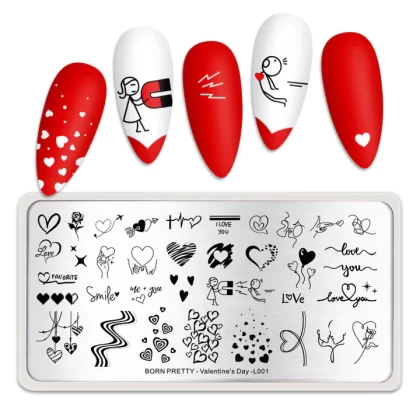 Plantilla de stamping Born Pretty Valentines Day L001
