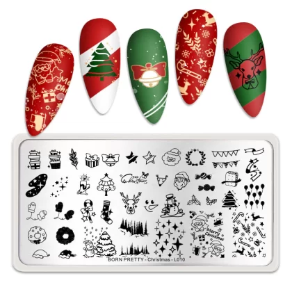 Plantilla de stamping Born Pretty Christmas L010
