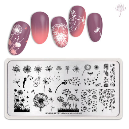 Plantilla de stamping Born Pretty Natural World L001