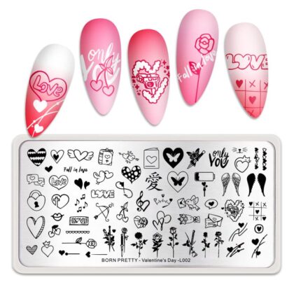 Plantilla de stamping Born Pretty Valentines Day L002